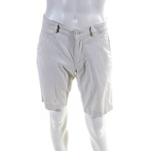 Brax Feel Good Mens Bari Flat Front 9" Khaki Shorts Beige Cotton Size 34